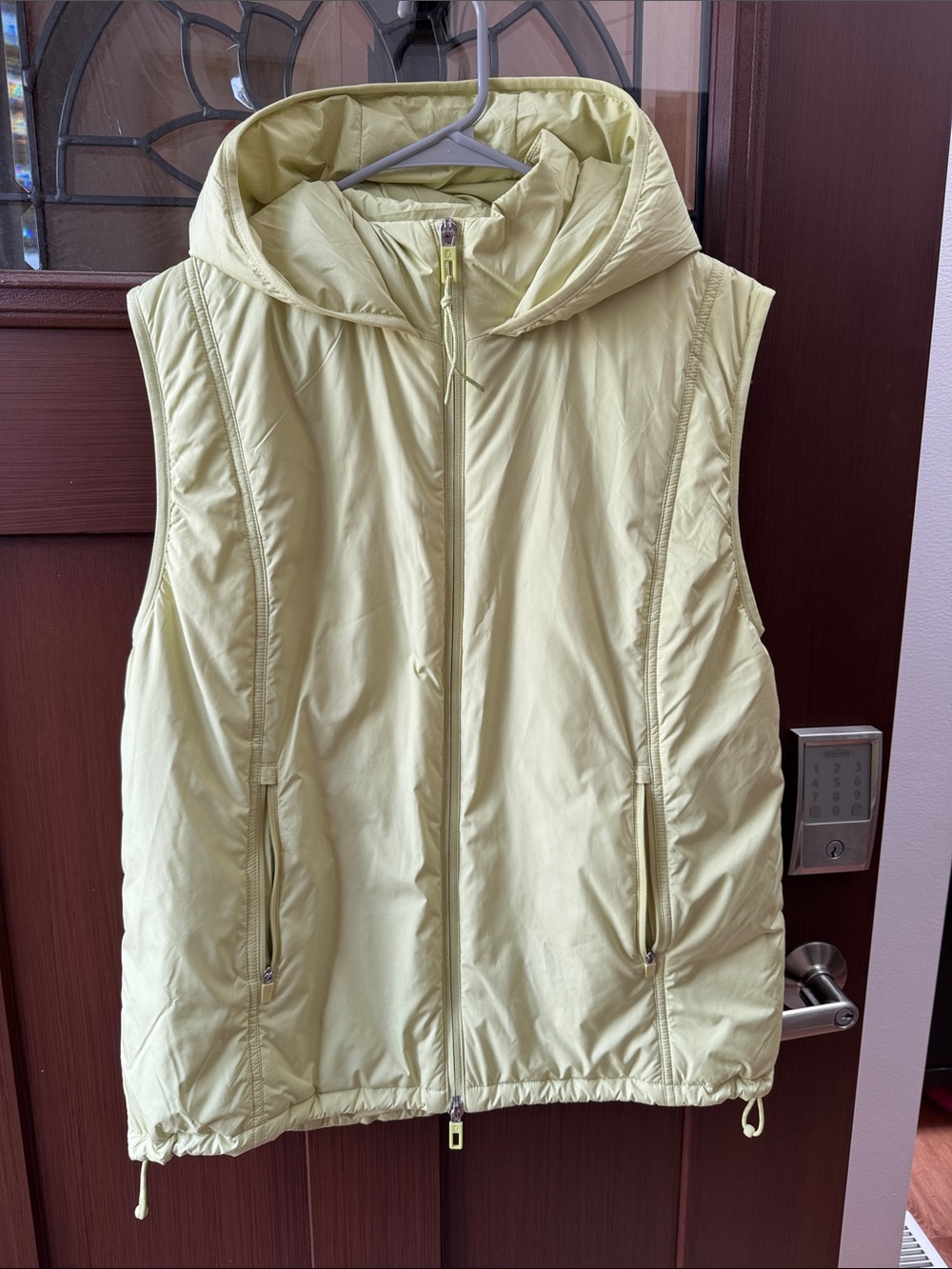 CALIA by Carrie Underwood Light Green Hooded Puffer Vest